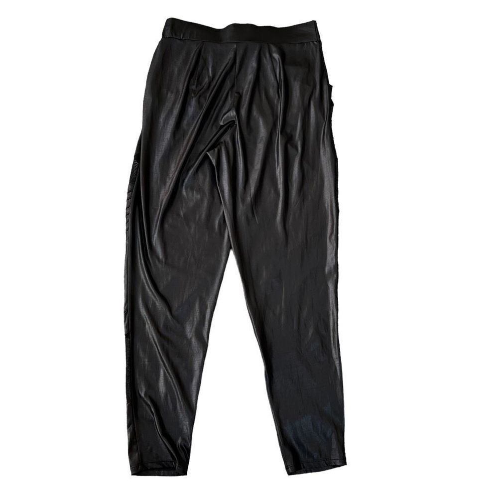 Rachel Zoe black coated moto skinny pants with mesh detail size 8 - Picture 2 of 7